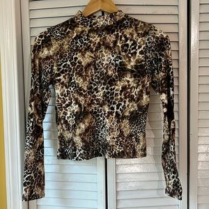Olivia Rae Brown Leopard Print Crop Top